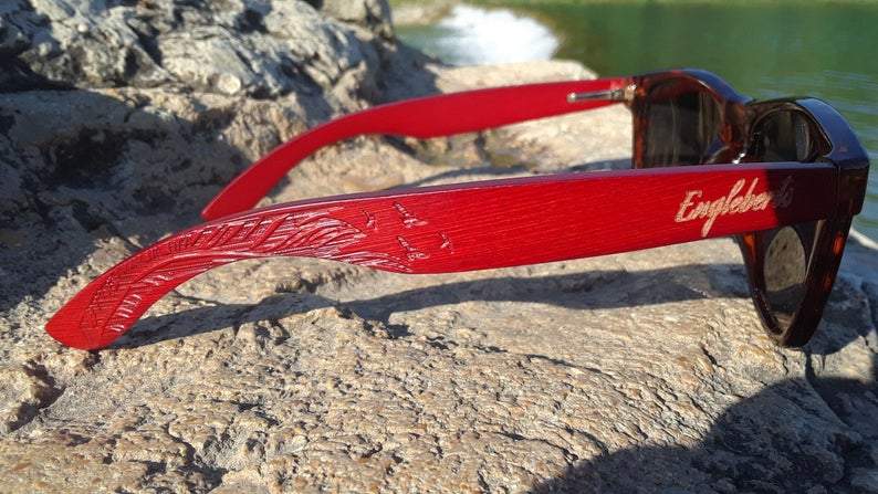 Bamboo Tortoise Frame Sunglasses with Wood Case