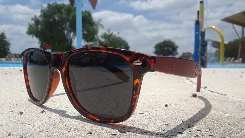 Bamboo Tortoise Frame Sunglasses with Wood Case