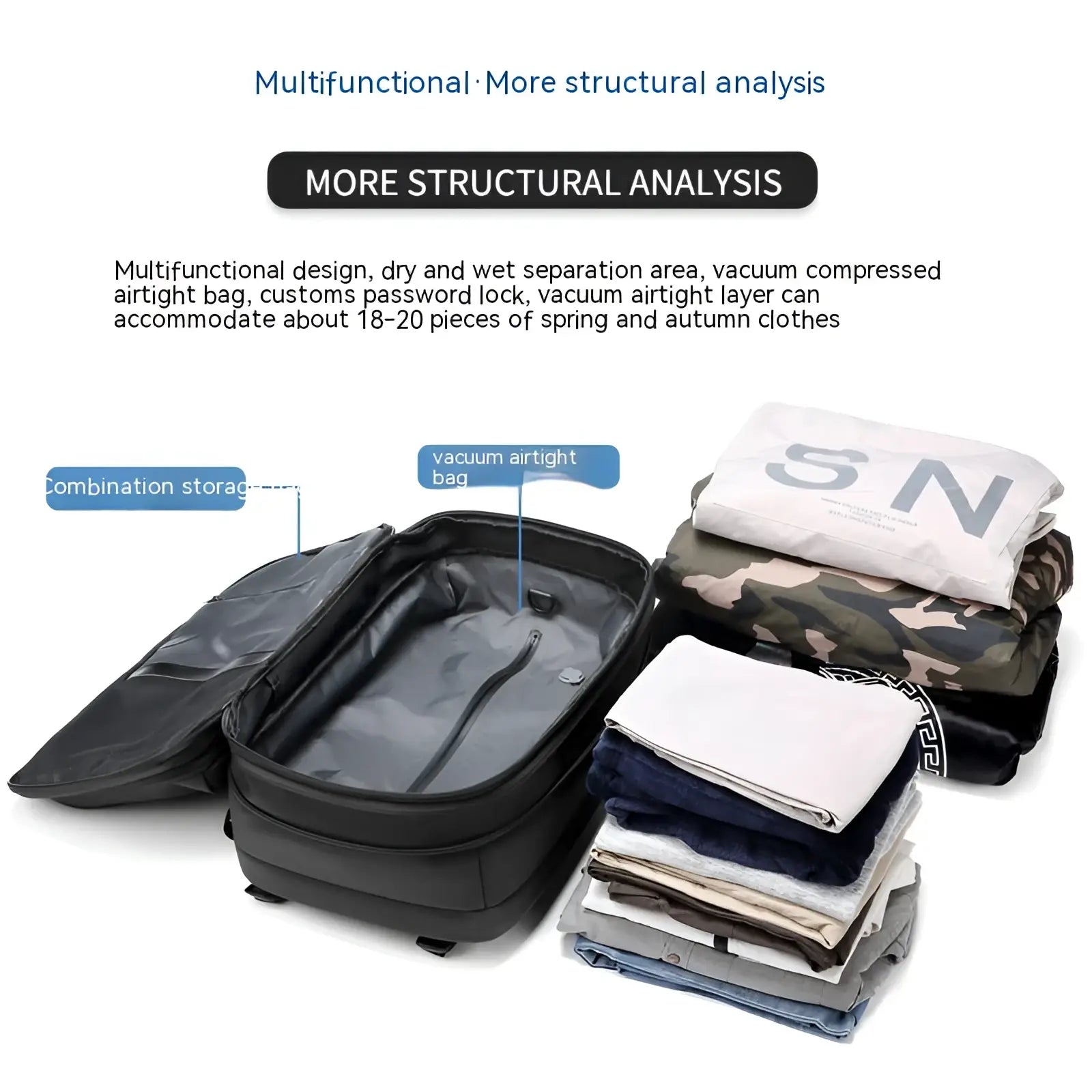 Travel Backpack Vacuum Compression Business Laptop Bag