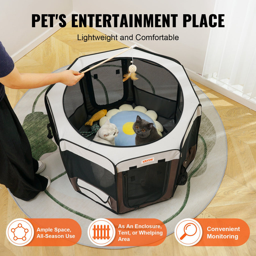 Foldable Pet Playpen, 36 in Portable Dog Crate Kennel