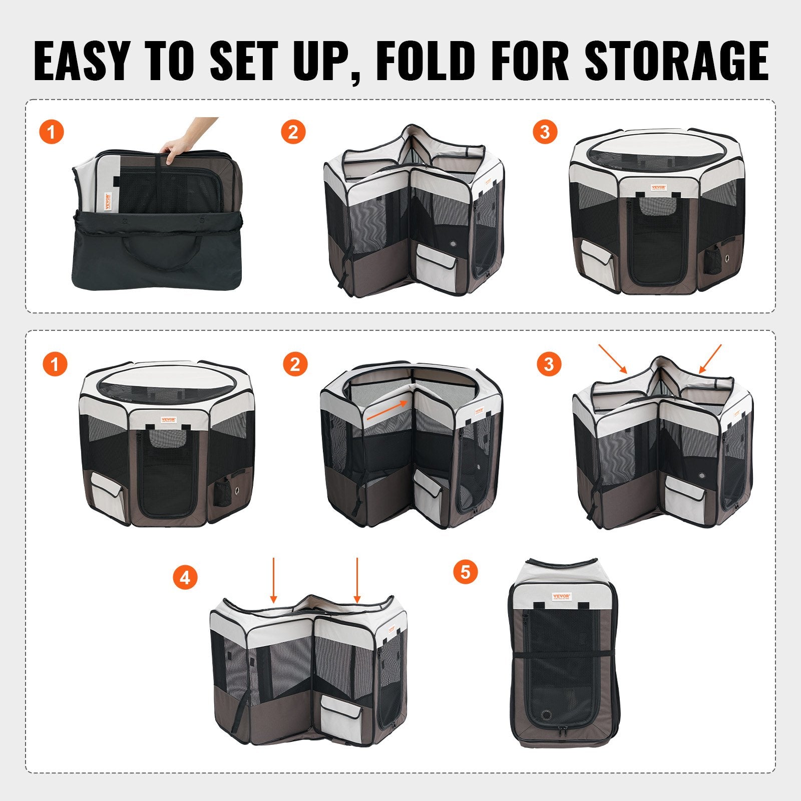 Foldable Pet Playpen, 36 in Portable Dog Crate Kennel