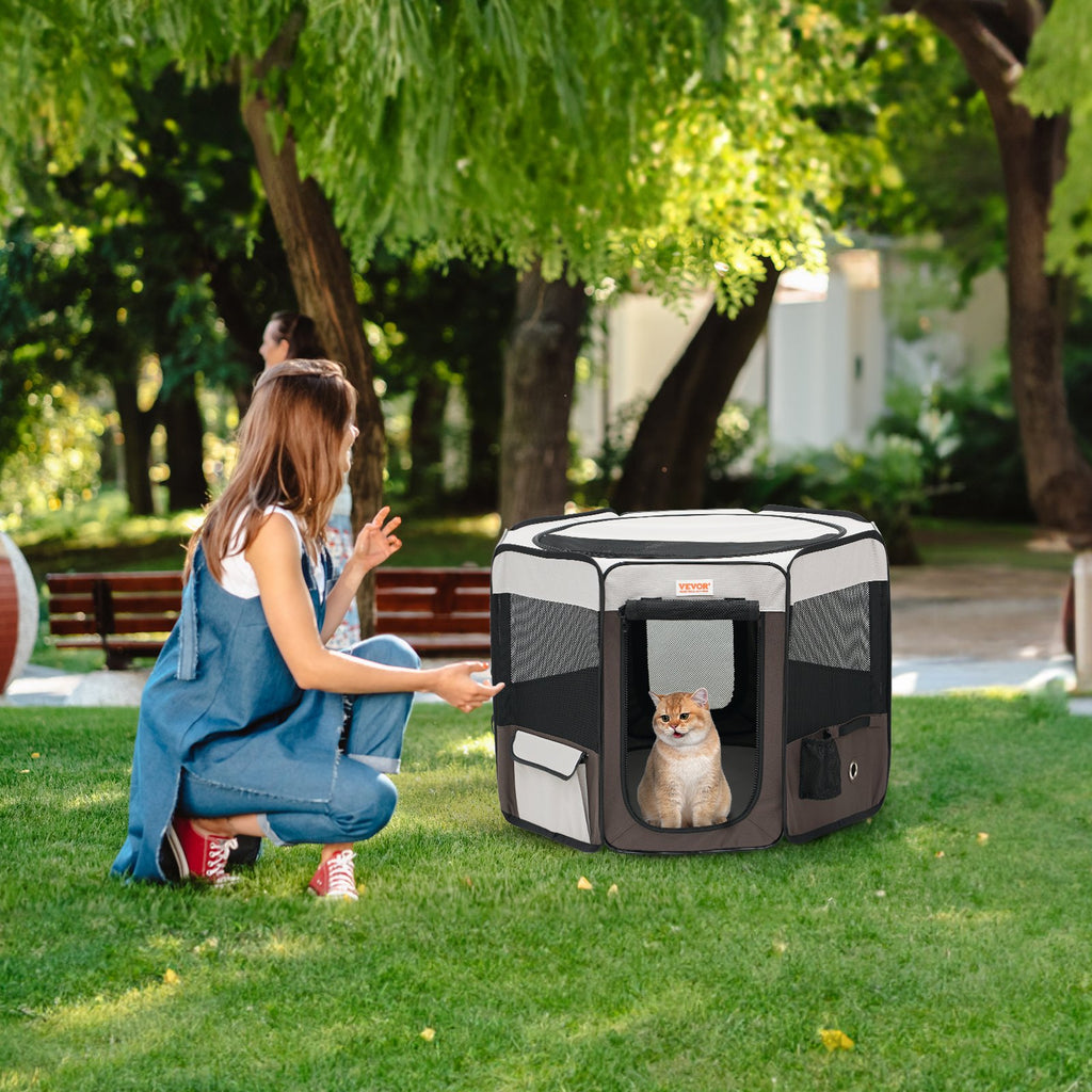 Foldable Pet Playpen, 36 in Portable Dog Crate Kennel