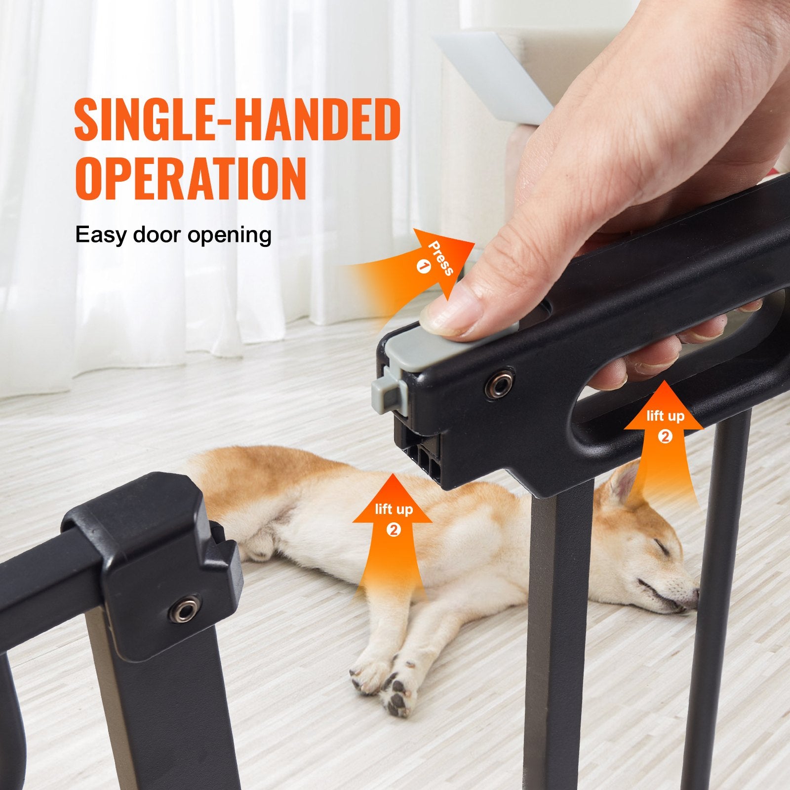 Extra Wide Baby Gate for Stairs, 29.5-51 in Adjustable