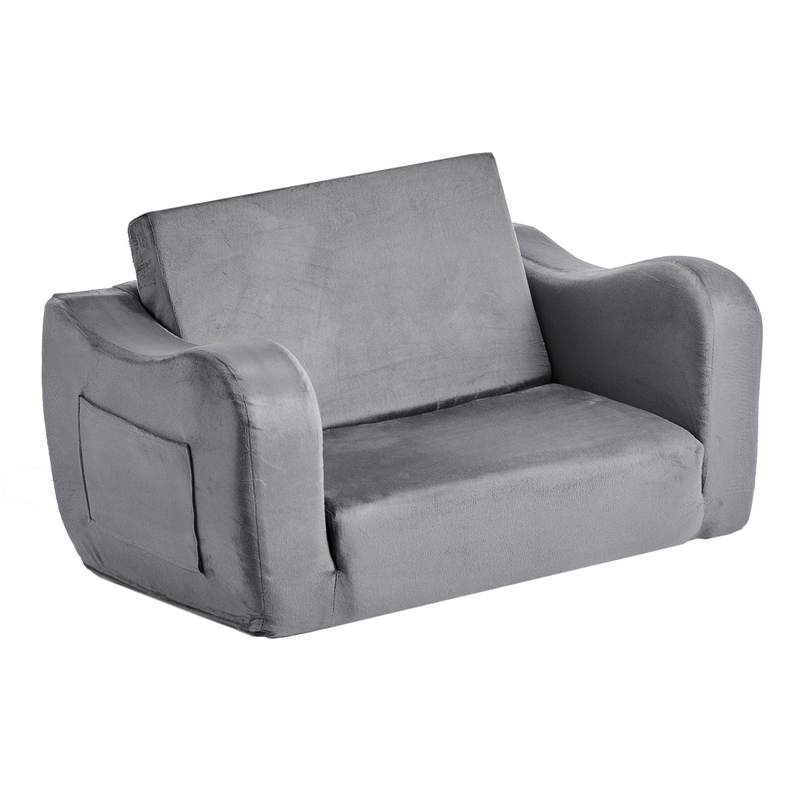 Foldable Toddler Couch, 2-in-1 Kids Sofa with Armrests