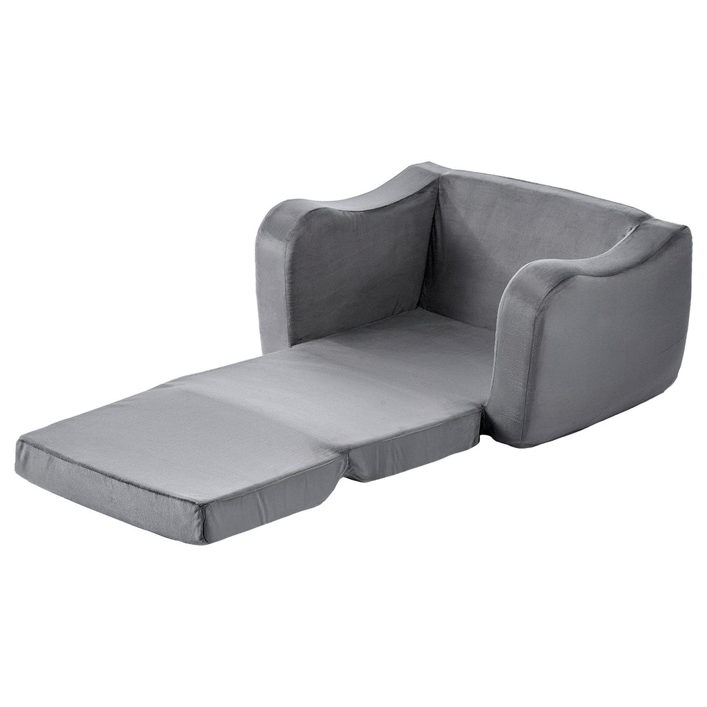 Foldable Toddler Couch, 2-in-1 Kids Sofa with Armrests