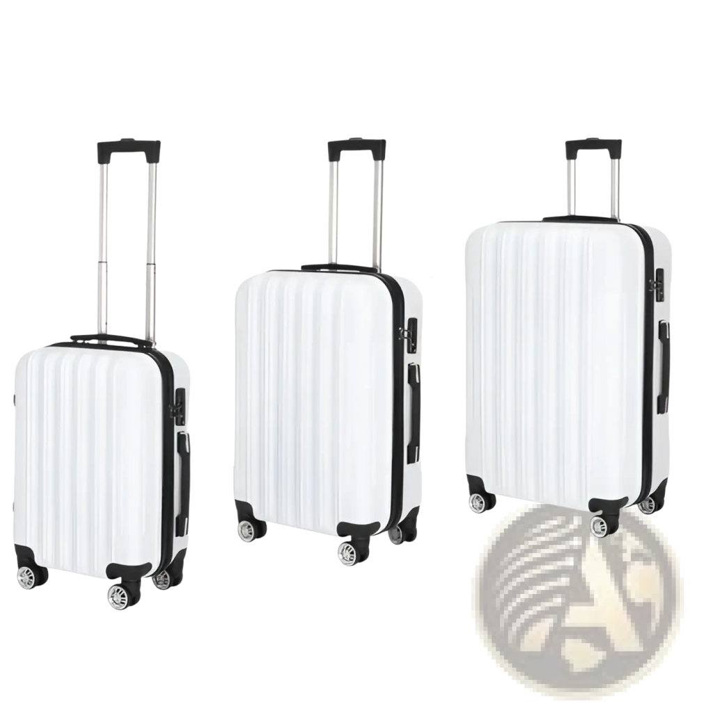 White 3 Piece Hard Shell Spinner Suitcase Set