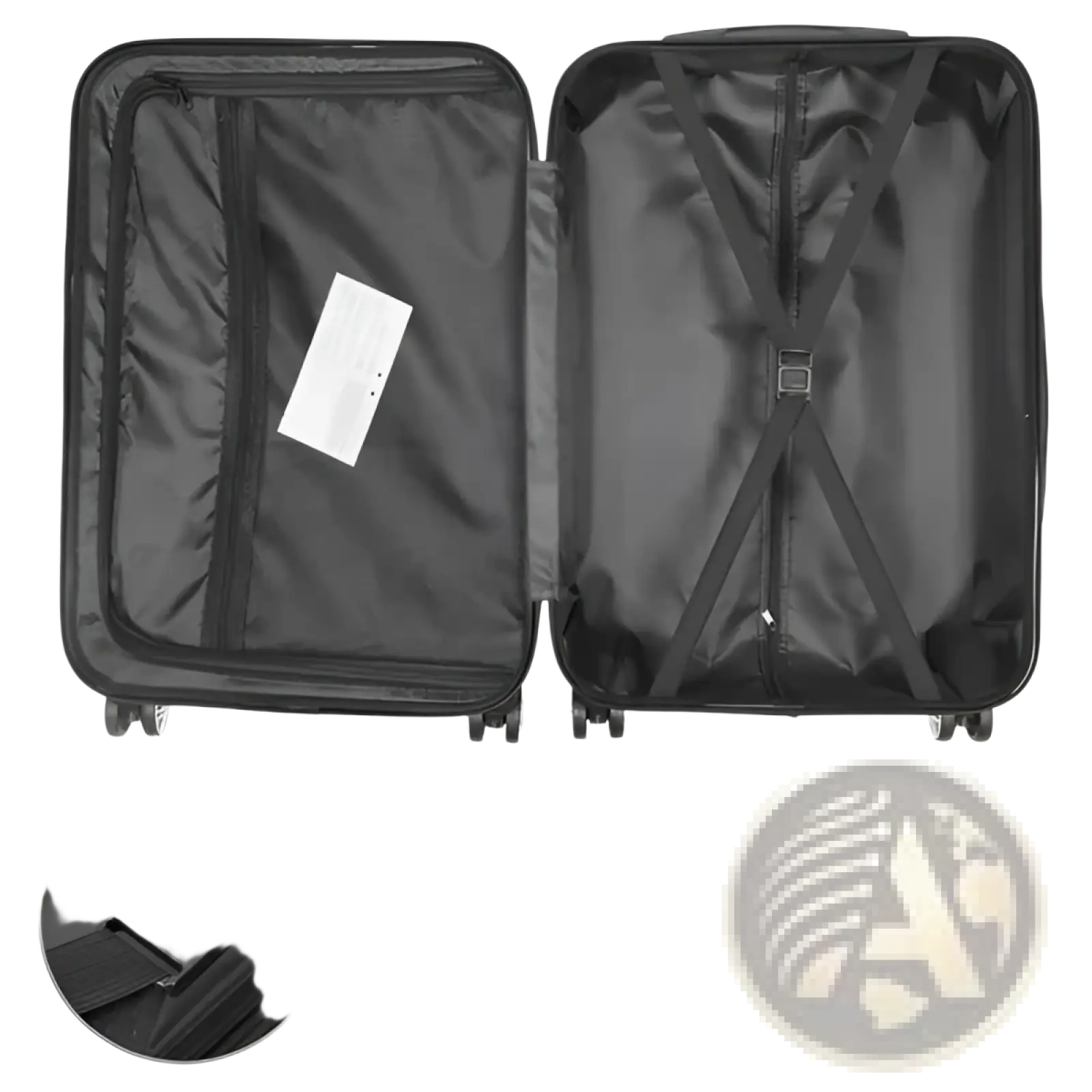 White 3 Piece Hard Shell Spinner Suitcase Set