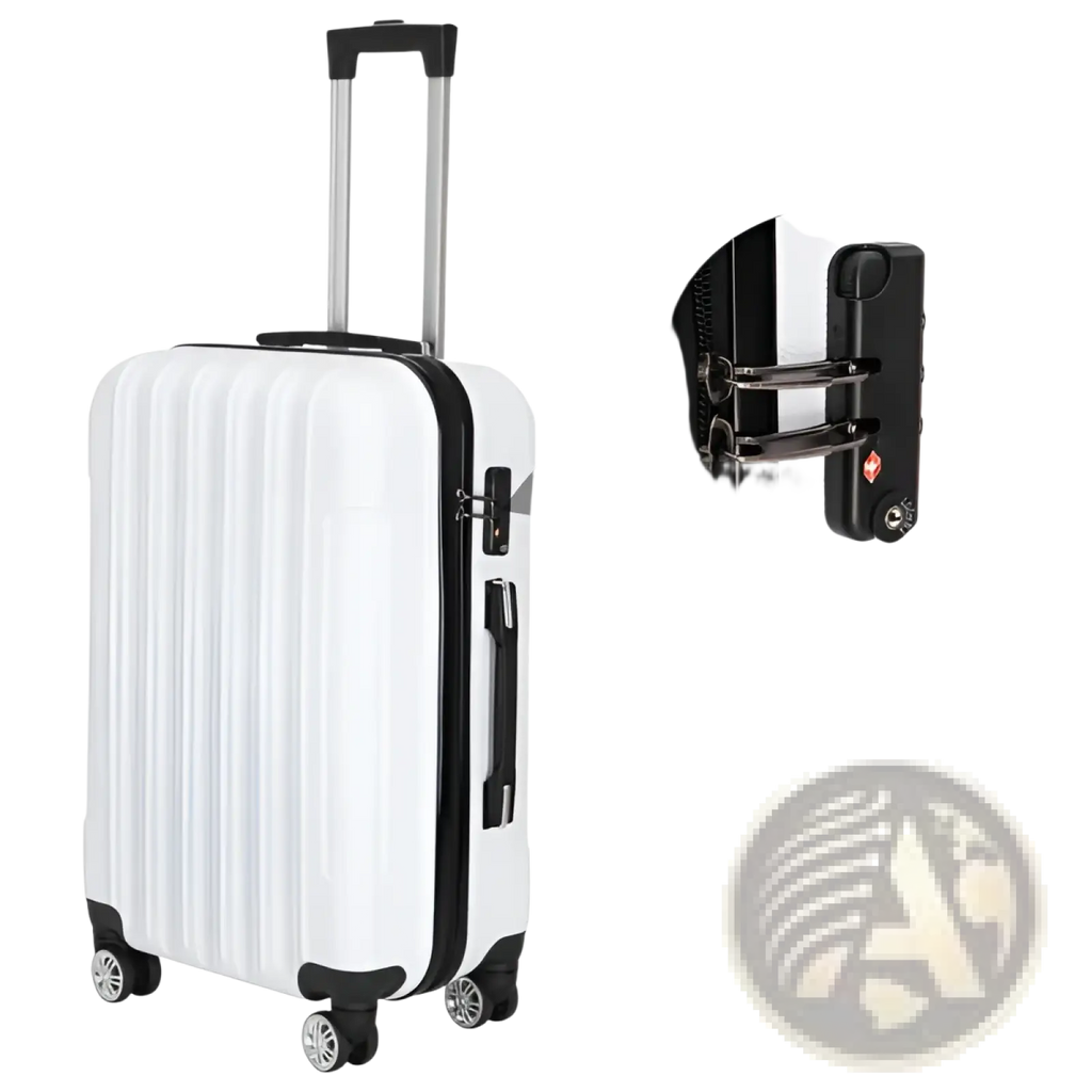 White 3 Piece Hard Shell Spinner Suitcase Set
