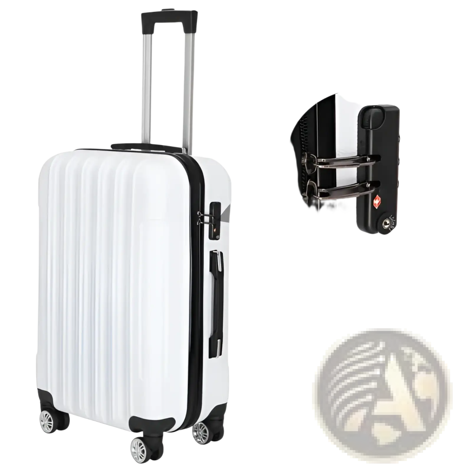 White 3 Piece Hard Shell Spinner Suitcase Set