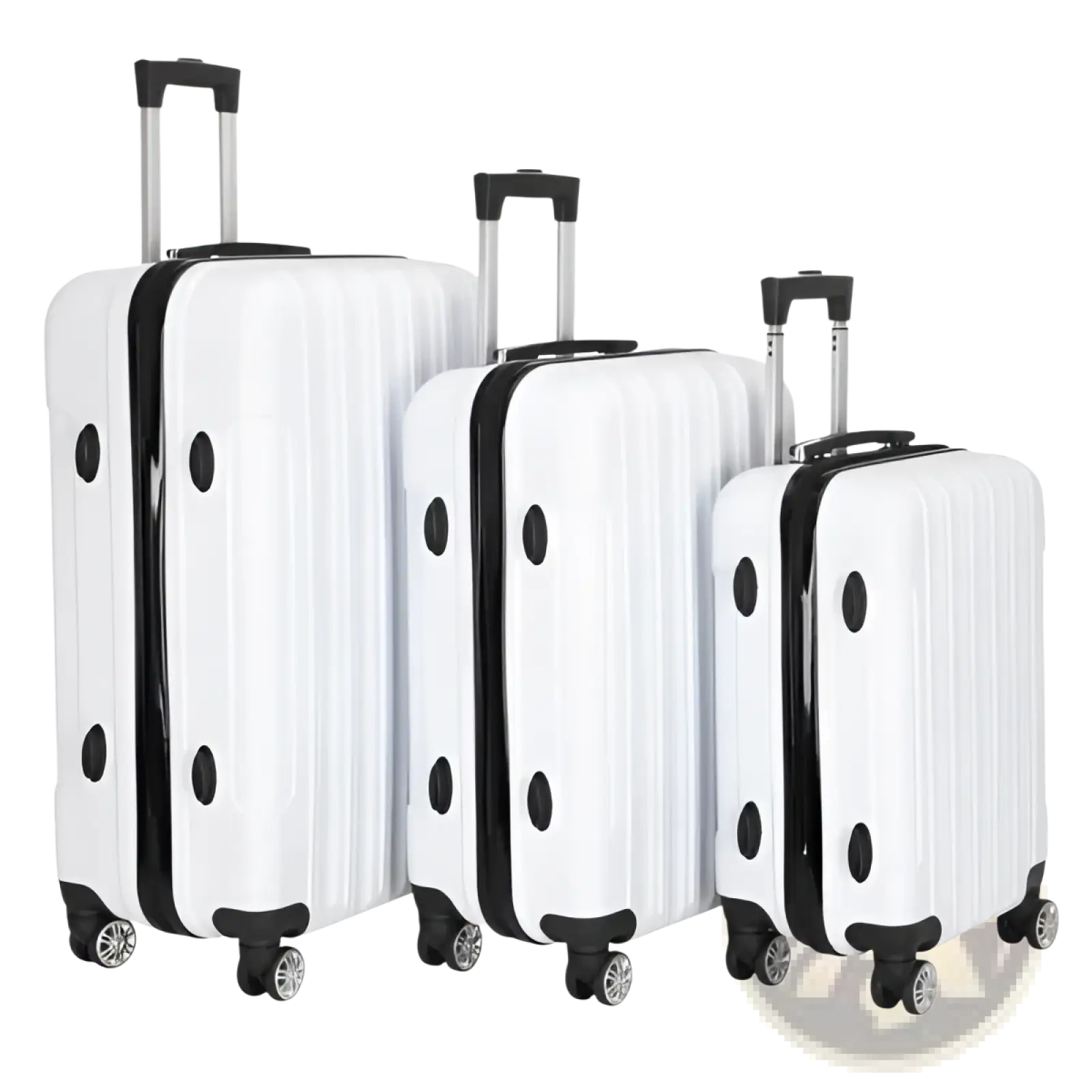 White 3 Piece Hard Shell Spinner Suitcase Set